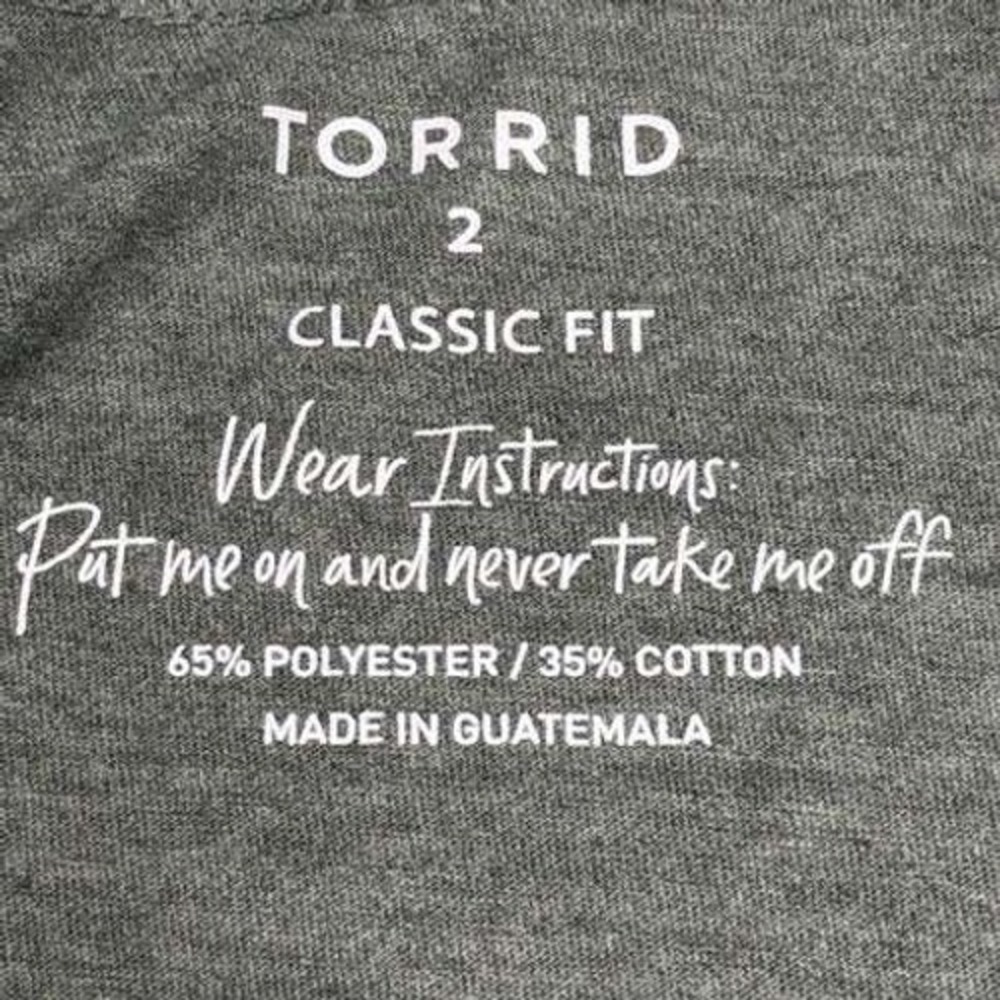 Torrid Clay Gray Green Classic Fit Lightweight Tee - Picture 3 of 5